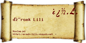 Érsek Lili névjegykártya