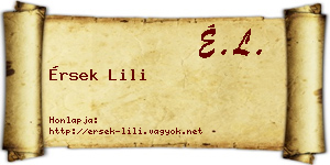 Érsek Lili névjegykártya