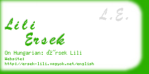 lili ersek business card